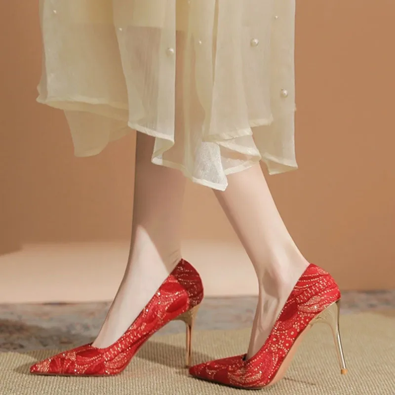 Than Than Me Slim Heel High Heels Women's-7