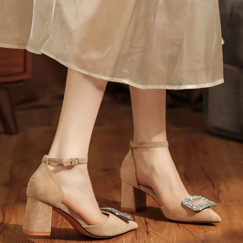 Than Than Me Chunky Heel High Heels Women's-7
