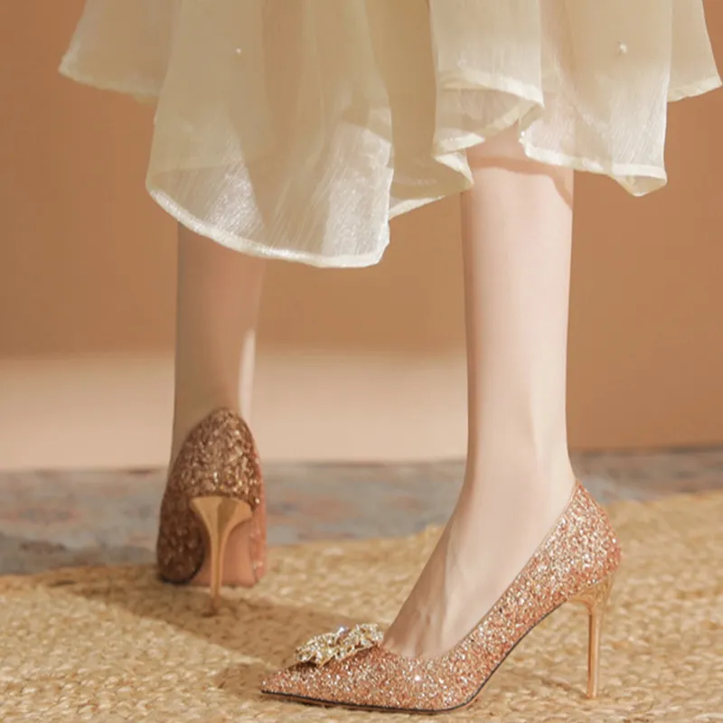 Than Than Me Slim Heel High Heels Women's-8