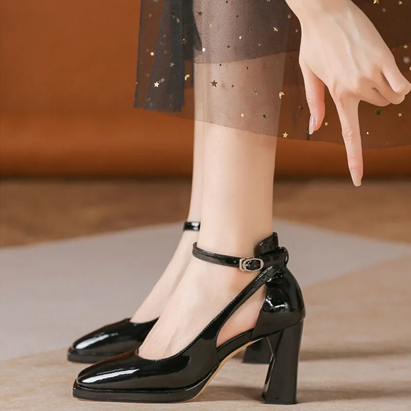 Than Than Me Chunky Heel High Heels Women's-10