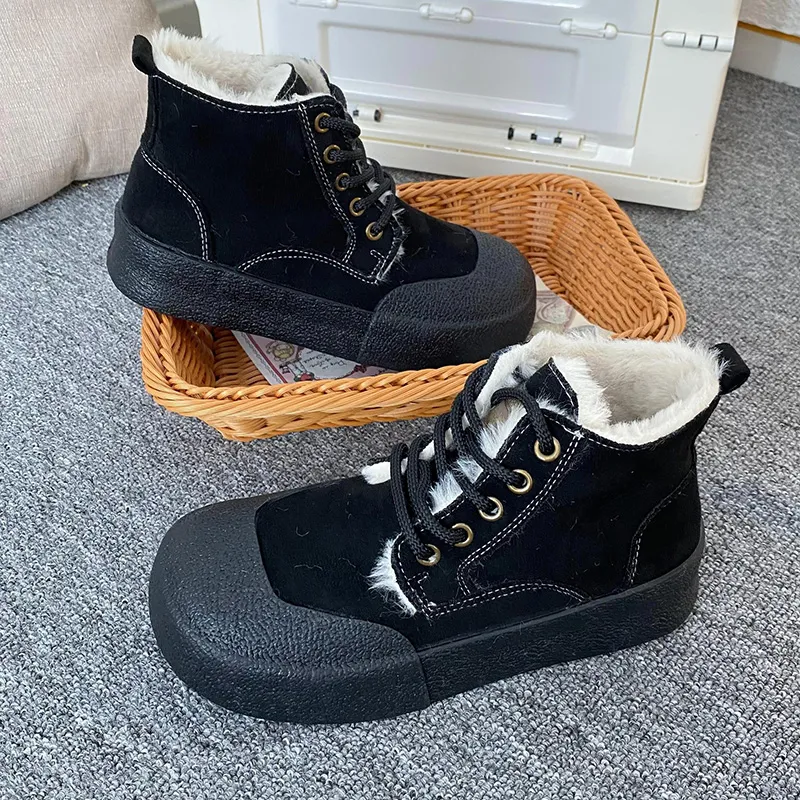 Than Than Me Warm Slip-Resistant High-Top Skateboard Shoes Women's-9