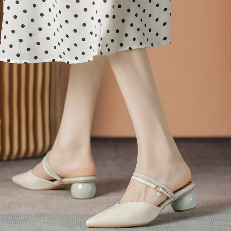 Than Than Me Closed Toe Slippers Women's Apricot Blue-1
