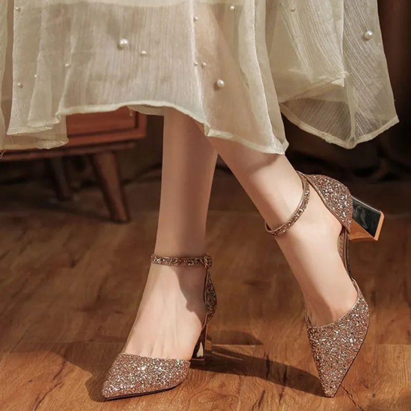 Than Than Me Chunky Heel High Heels Women's-13