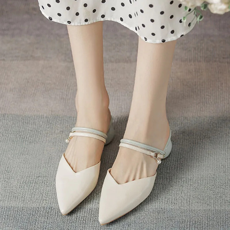 Than Than Me Closed Toe Slippers Women's Apricot Blue-2