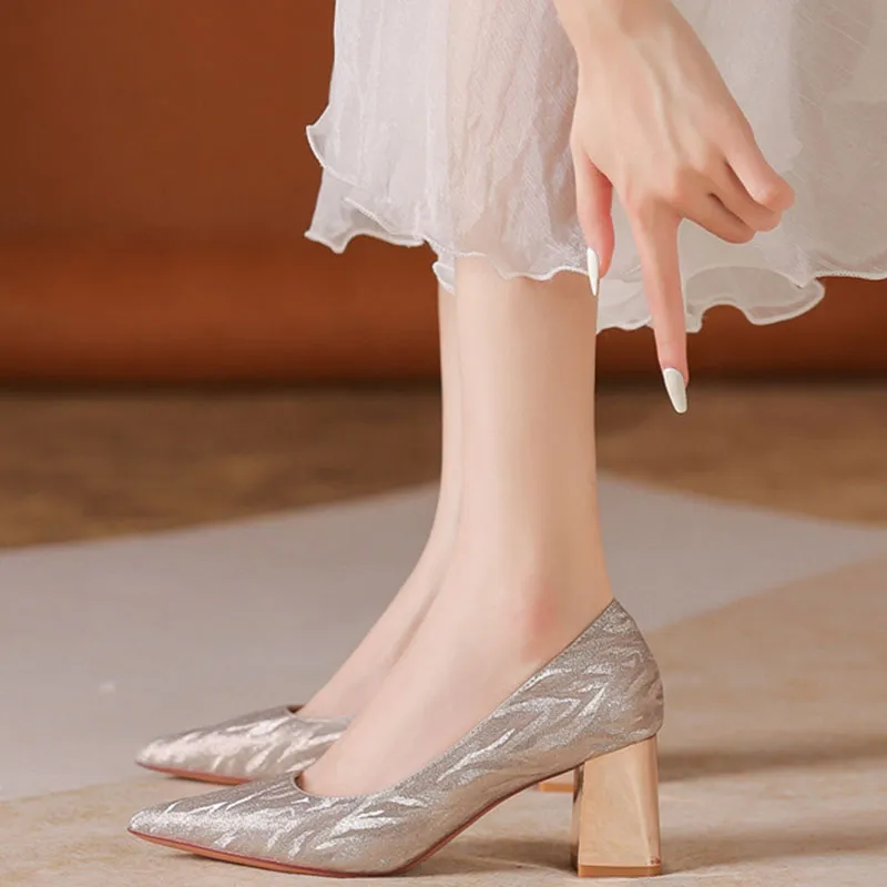 Than Than Me Chunky Heel High Heels Women's-5