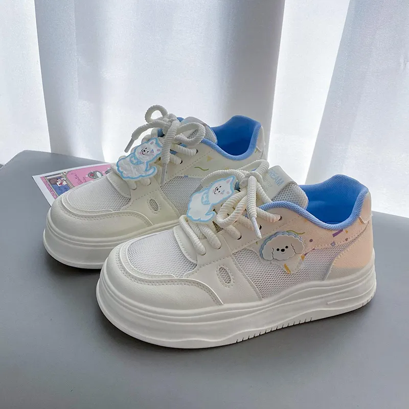 Than Than Me Slip Resistant Height Increasing Low Top Skateboard Shoes Women's-6
