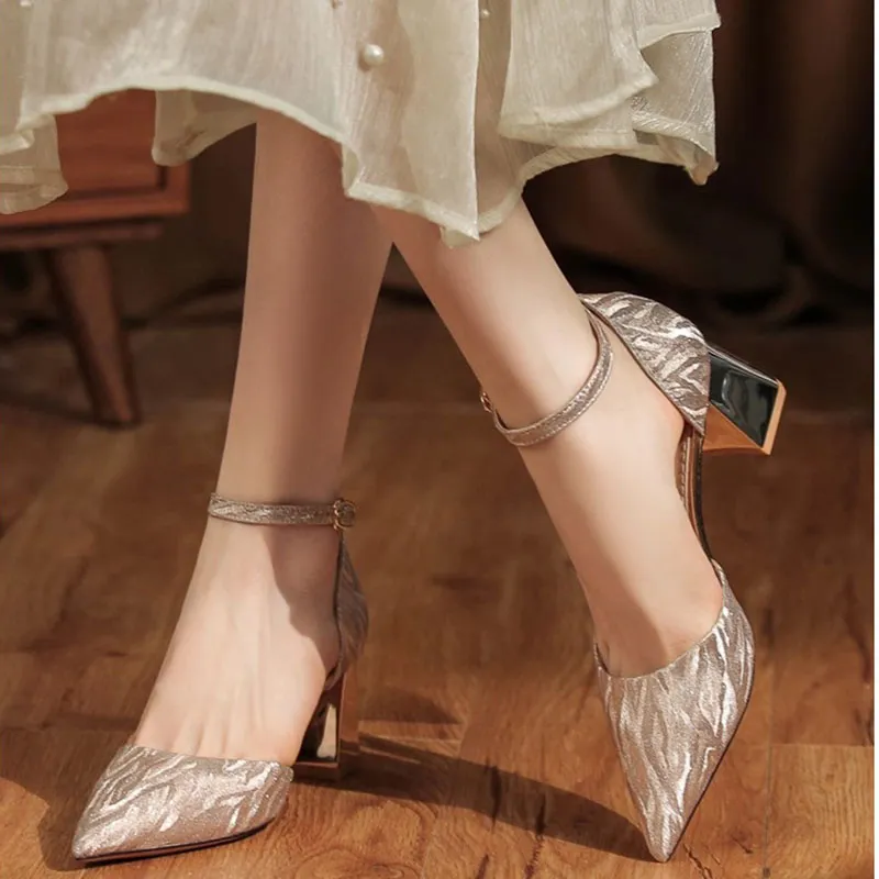 Than Than Me Chunky Heel High Heels Women's-8
