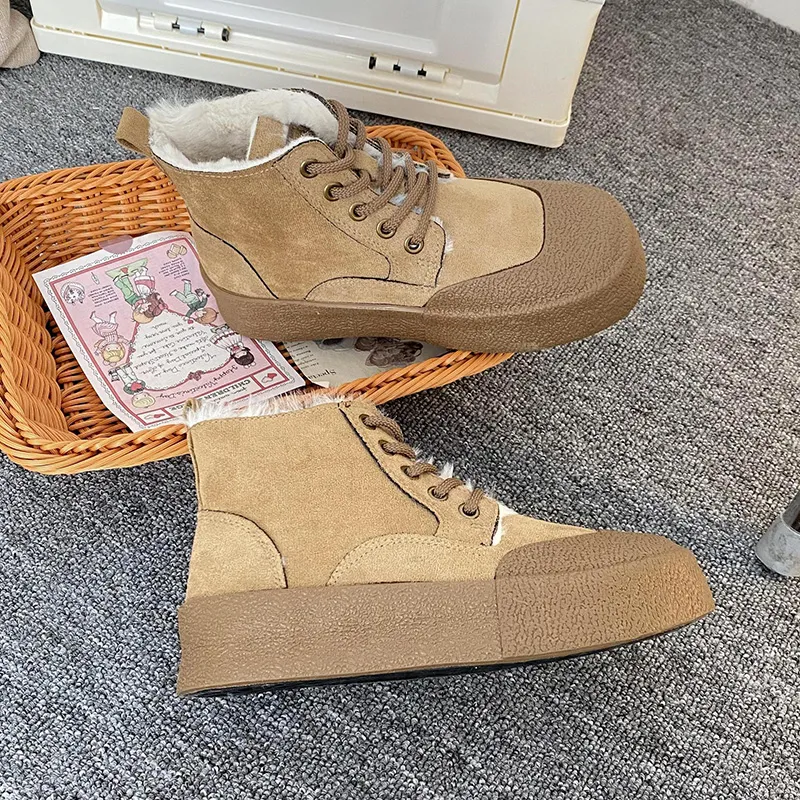 Than Than Me Warm Slip-Resistant High-Top Skateboard Shoes Women's-7