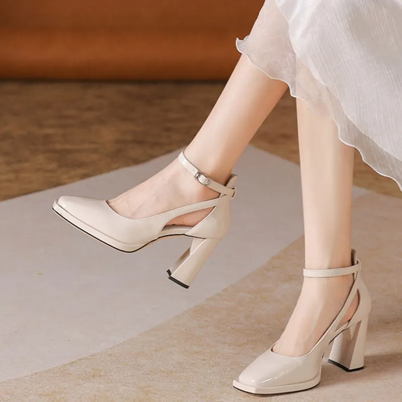 Than Than Me Chunky Heel High Heels Women's-3