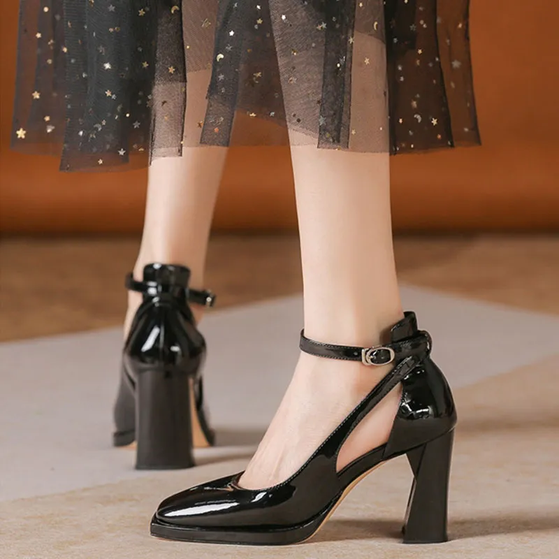 Than Than Me Chunky Heel High Heels Women's-9
