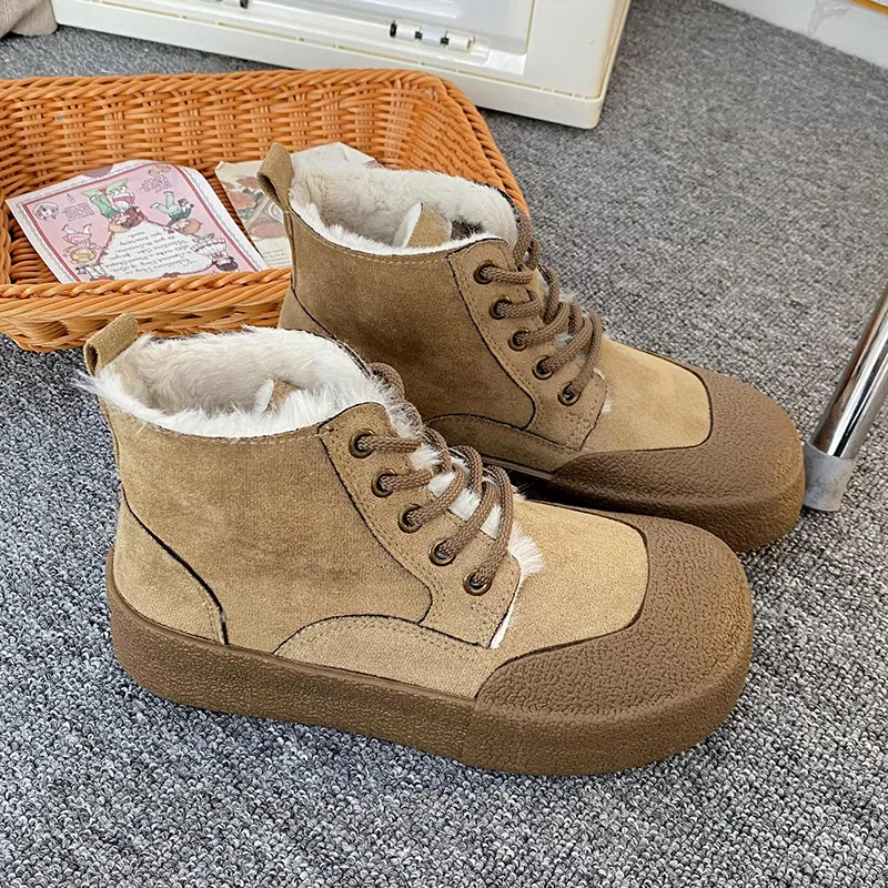 Than Than Me Warm Slip-Resistant High-Top Skateboard Shoes Women's-6