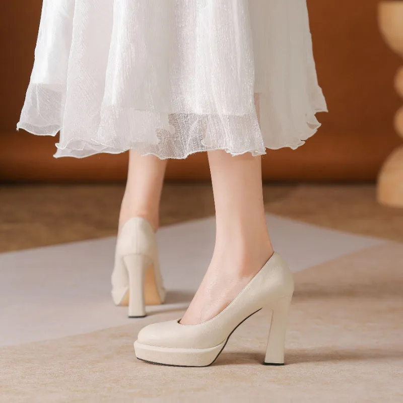 Than Than Me Chunky Heel High Heels Women's-5