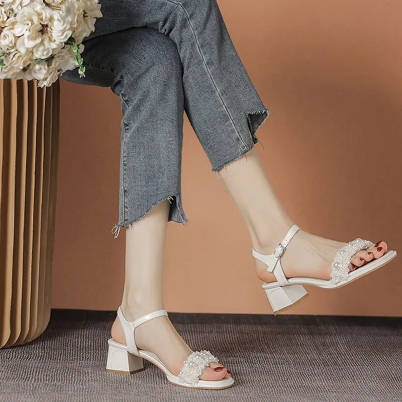 Than Than Me One Strap Sandals Women's Apricot-3