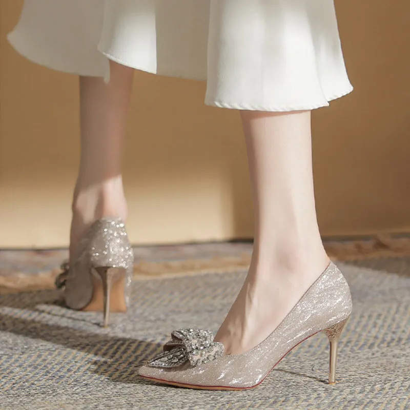 Than Than Me Slim Heel High Heels Women's-8