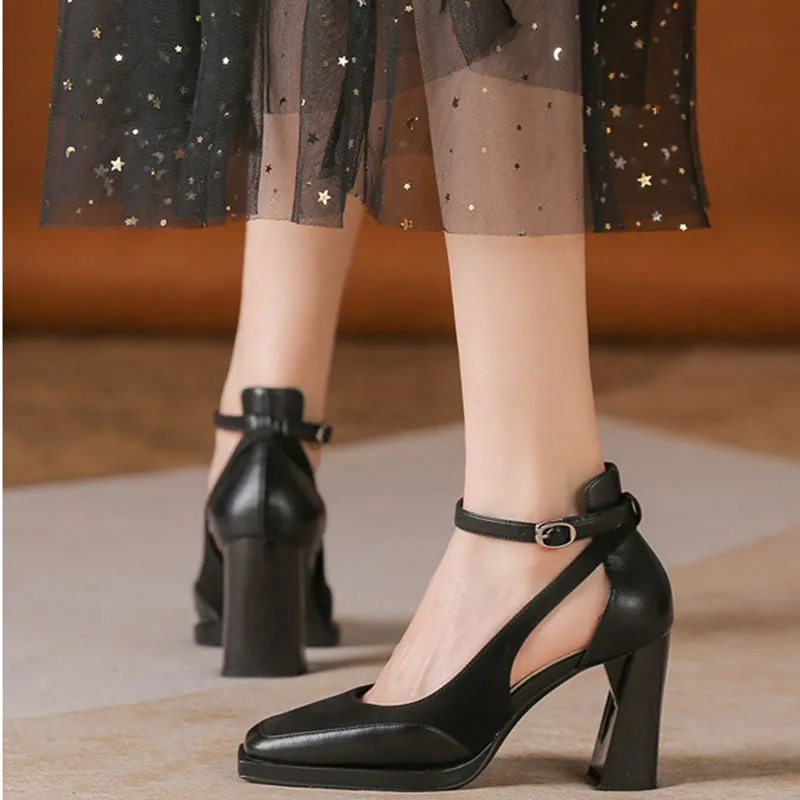 Than Than Me Chunky Heel High Heels Women's-1
