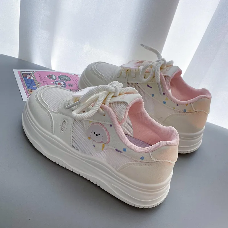 Than Than Me Slip Resistant Height Increasing Low Top Skateboard Shoes Women's-2