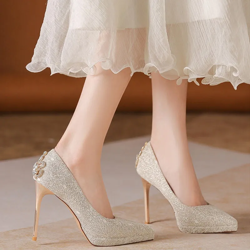 Than Than Me Slim Heel High Heels Women's-6
