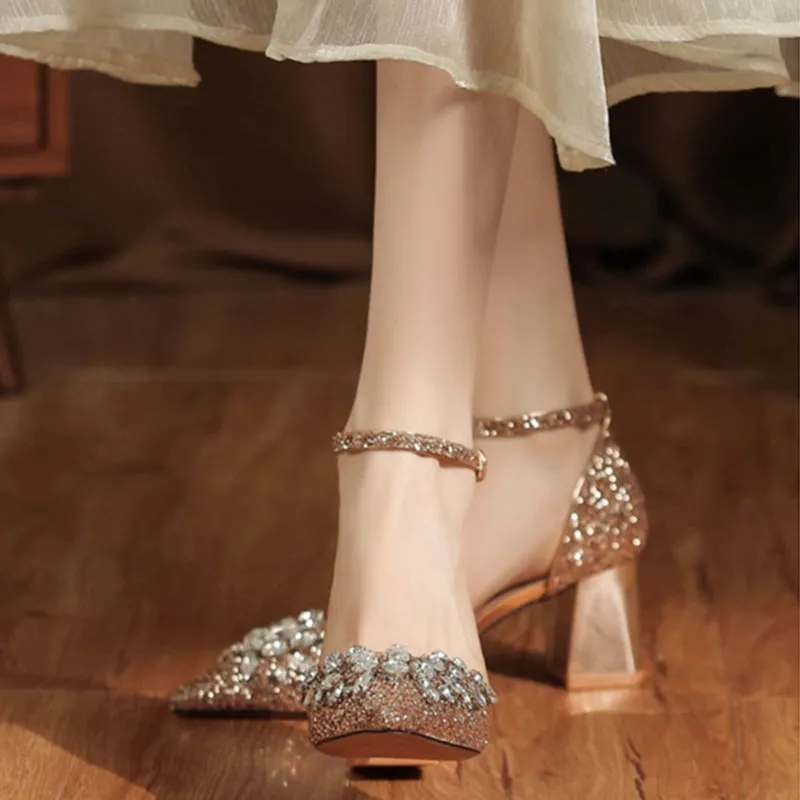Than Than Me Chunky Heel High Heels Women's-11