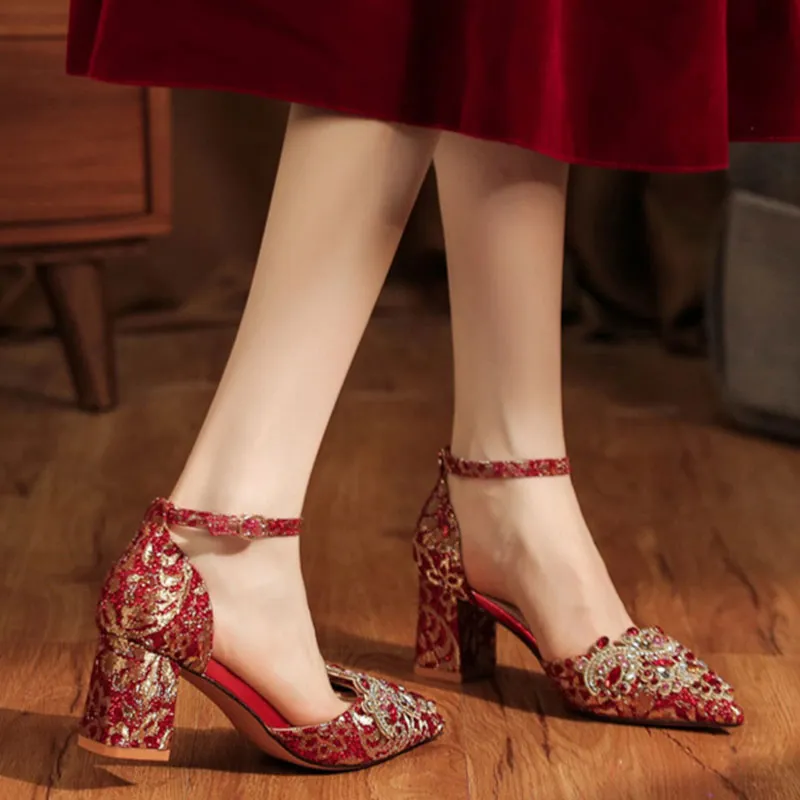 Than Than Me Chunky Heel High Heels Women's-3