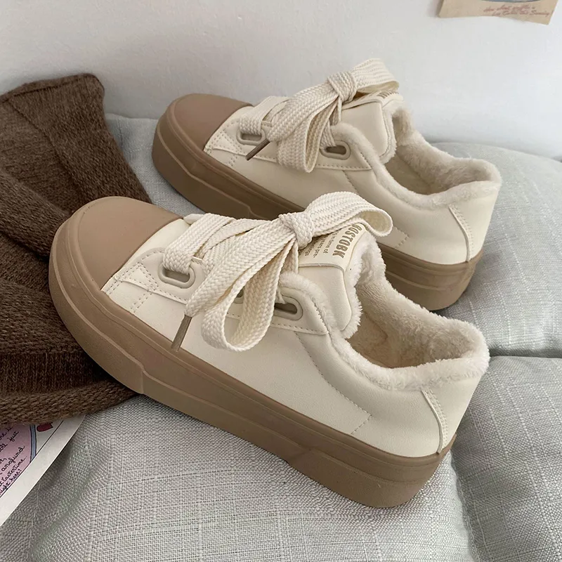Than Than Me Warm Slip-Resistant Low-Top Skateboard Shoes Women's-7