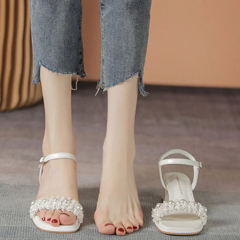 Than Than Me One Strap Sandals Women's Apricot-4