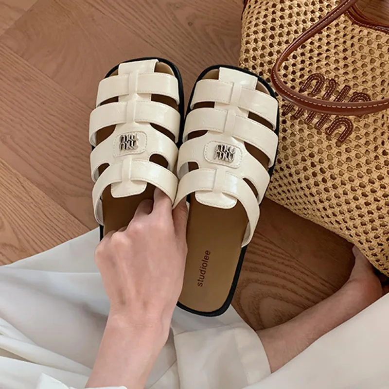 Than Than Me Wrap-toe Slippers Women's Apricot-2