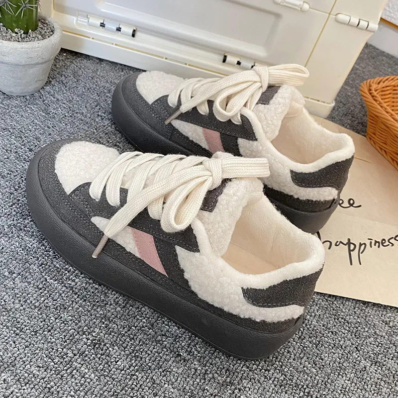 Than Than Me Warm Slip-Resistant Low-Top Skateboard Shoes Women's-2