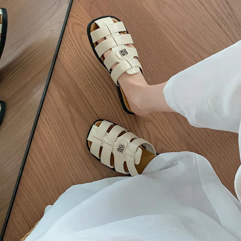 Than Than Me Wrap-toe Slippers Women's Apricot-1