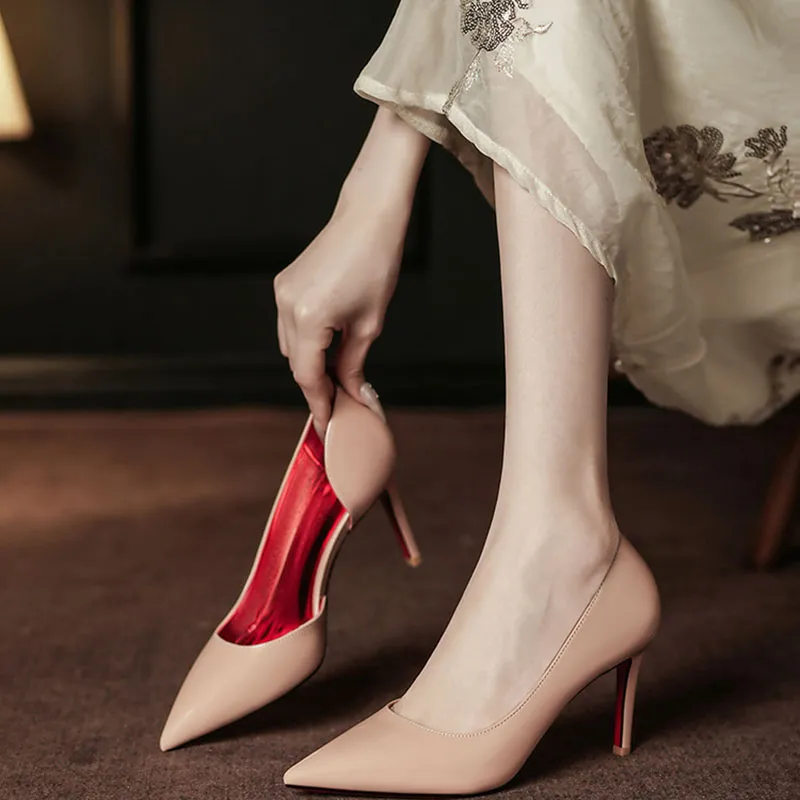 Than Than Me Slim Heel High Heels Women's-6