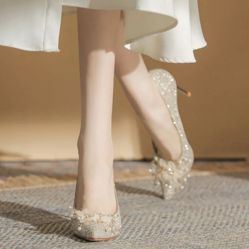 Than Than Me Slim Heel High Heels Women's-7