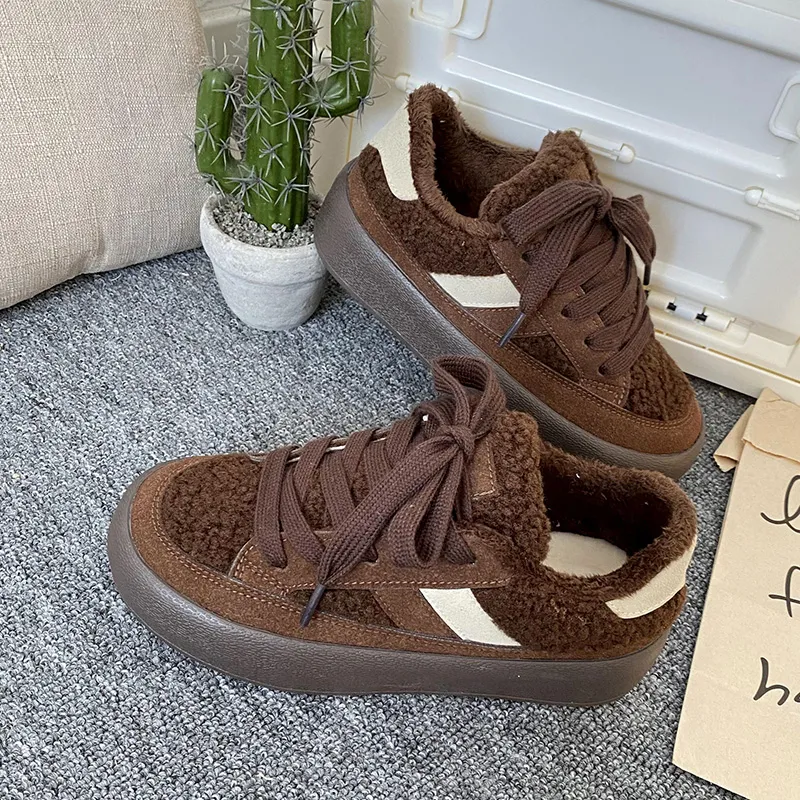 Than Than Me Warm Slip-Resistant Low-Top Skateboard Shoes Women's-9