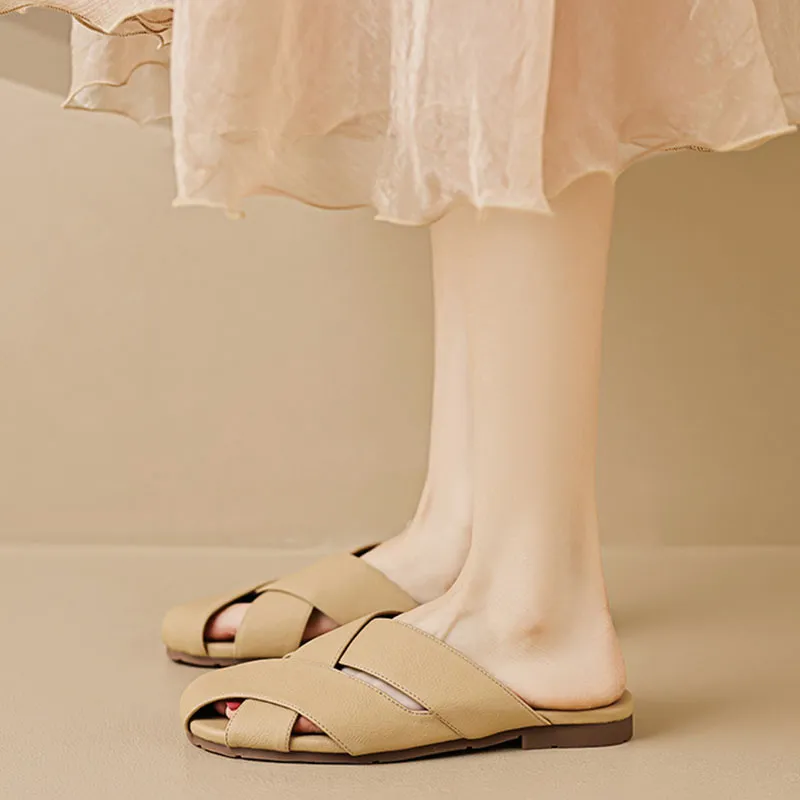 Than Than Me Rubber Sole Slip Resistant Wrap toe Slippers Women's-5