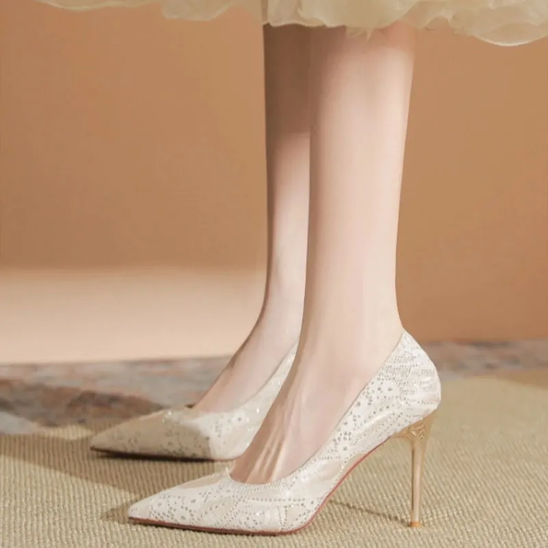 Than Than Me Slim Heel High Heels Women's-10
