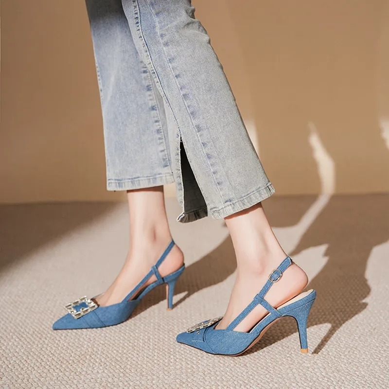 Than Than Me Slim Heel High Heels Women's-6