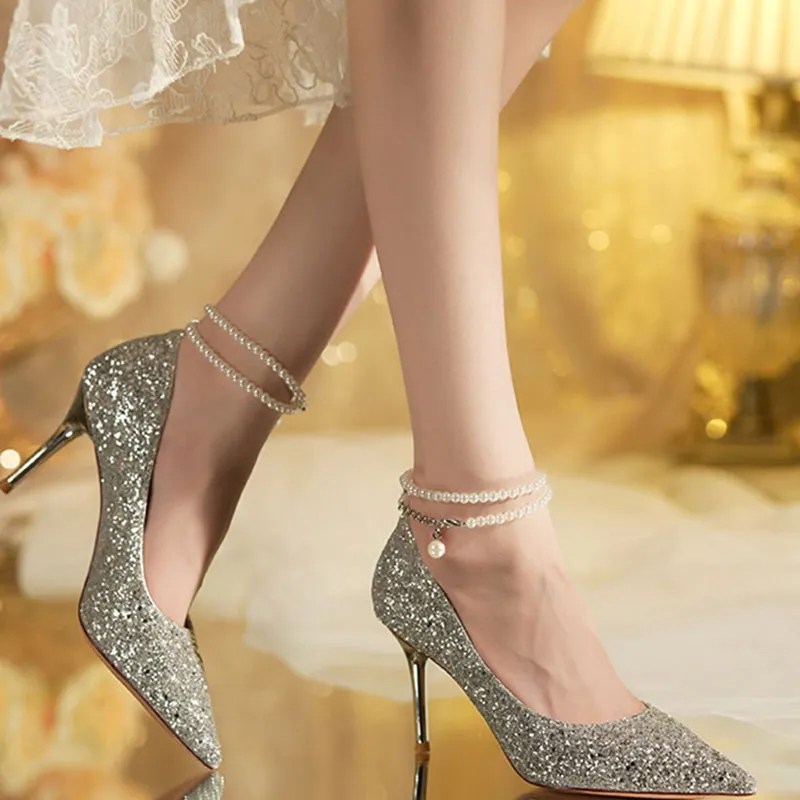 Than Than Me Slim Heel High Heels Women's-3