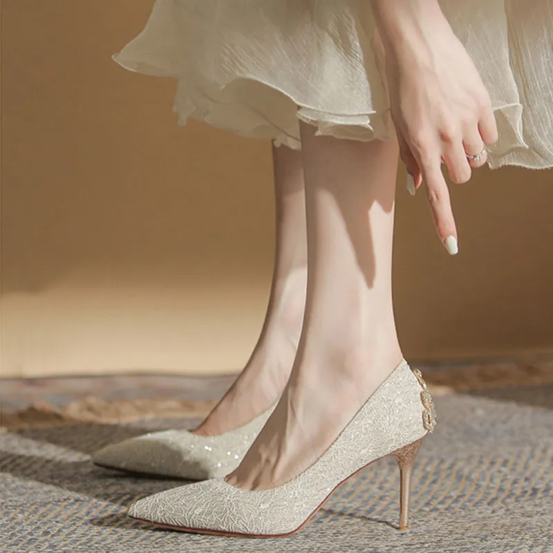 Than Than Me Slim Heel High Heels Women's-4