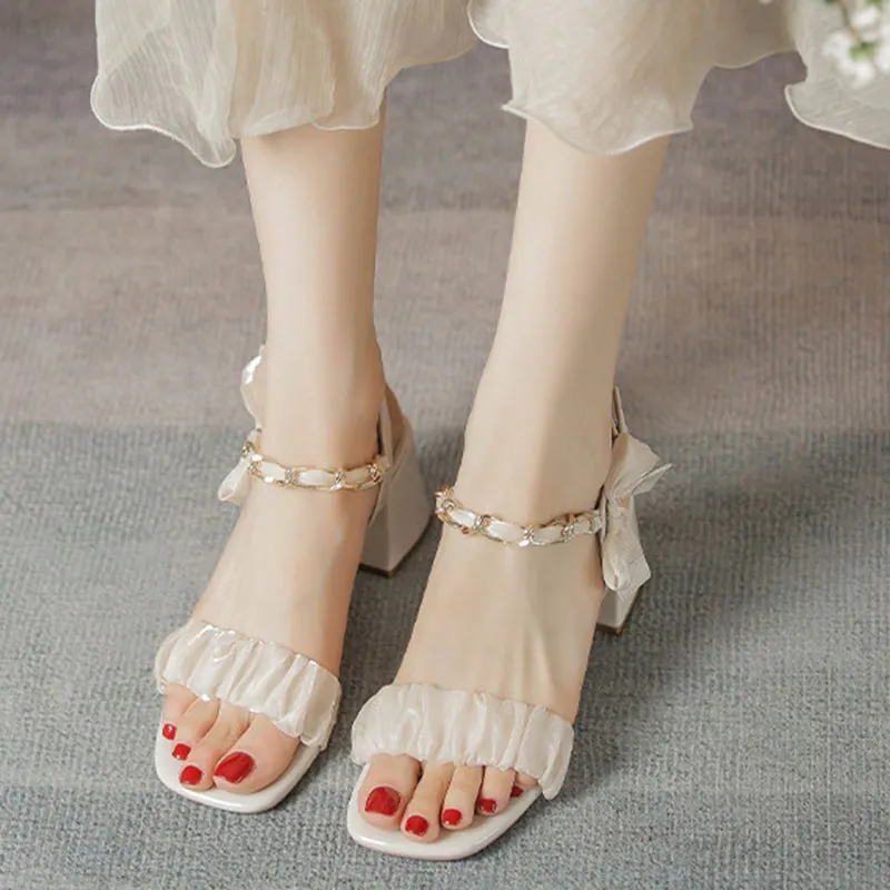 Than Than Me One Strap Sandals Women's Apricot-1