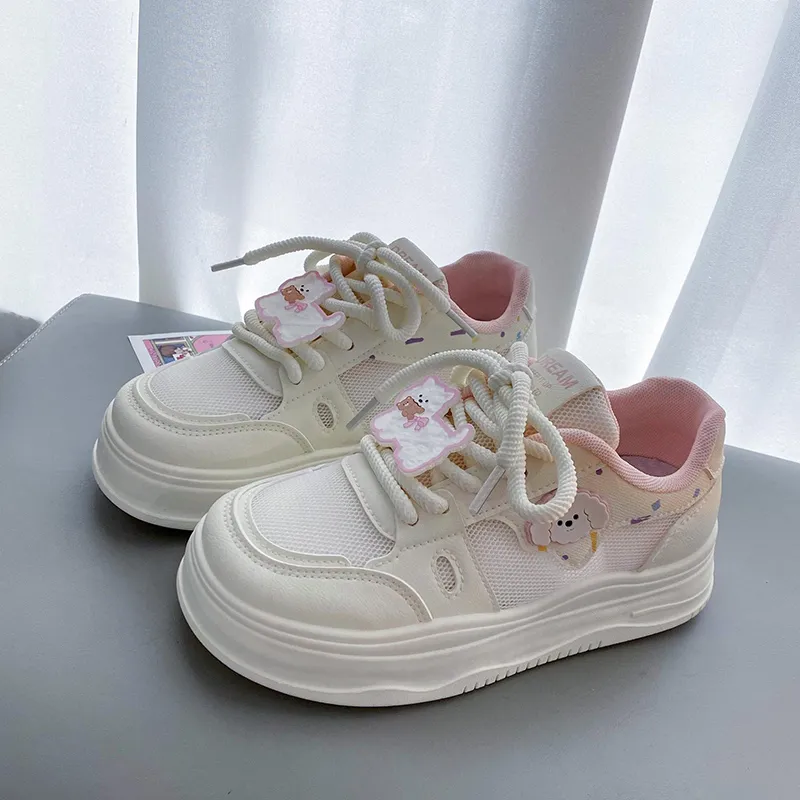 Than Than Me Slip Resistant Height Increasing Low Top Skateboard Shoes Women's-1