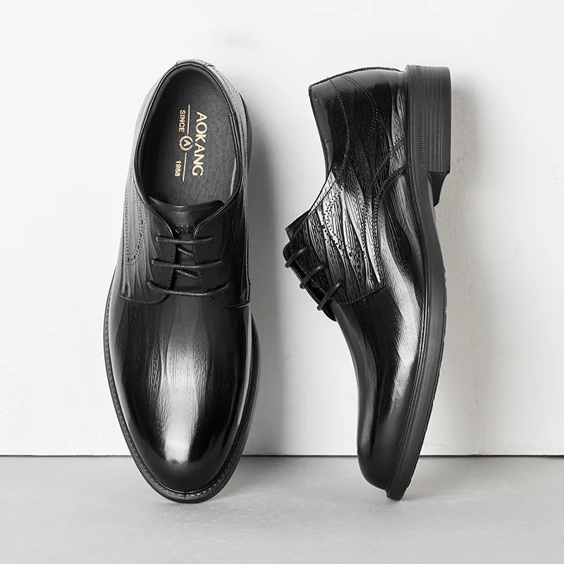 AOKANG Dress Shoes Men Low Top None-2