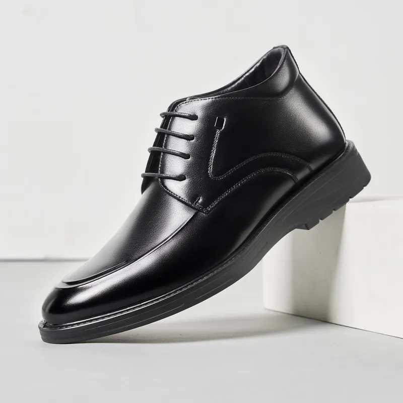AOKANG Ankle Boots Low Heel Men's Black-7