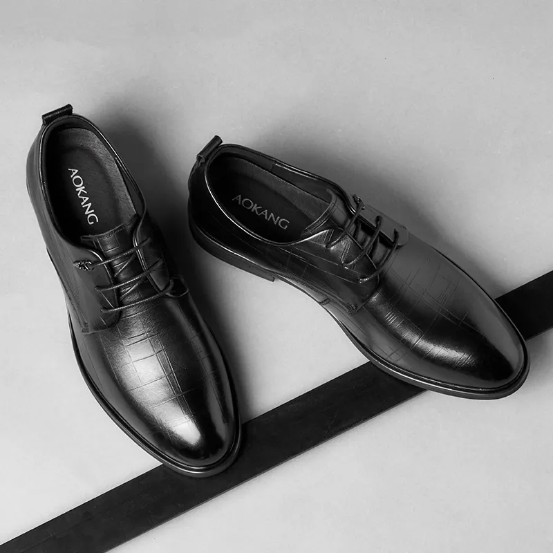 AOKANG Dress Shoes Men Low Top None-3