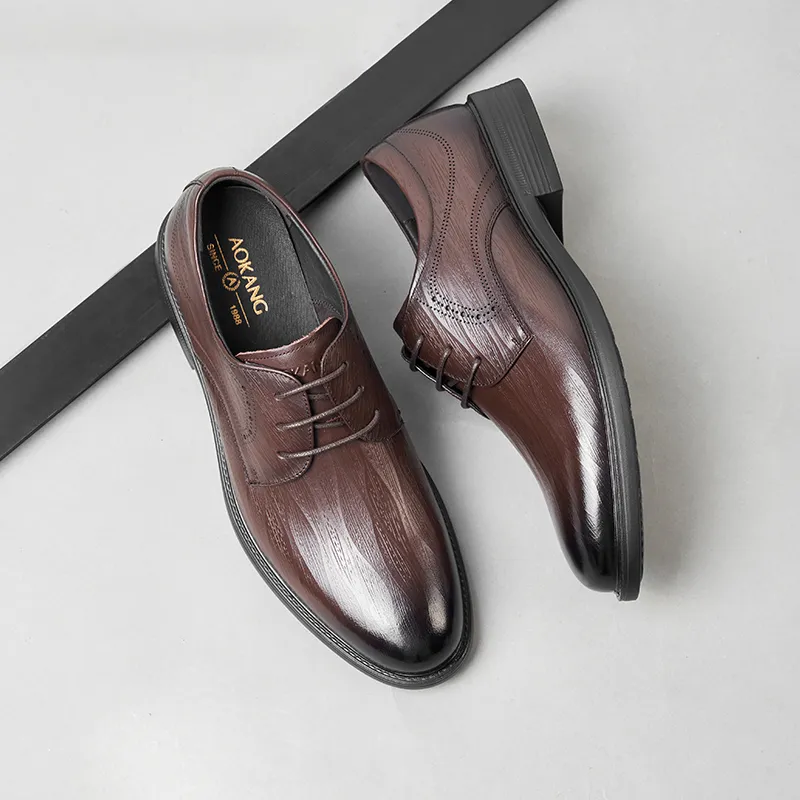 AOKANG Dress Shoes Men Low Top None-9
