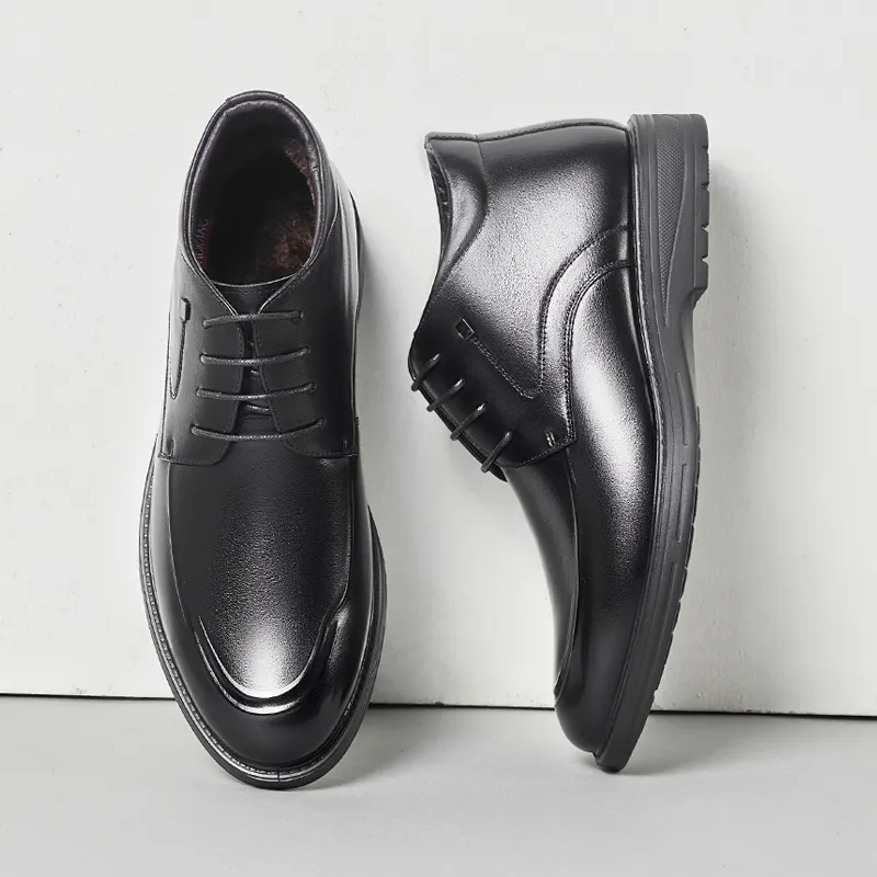 AOKANG Ankle Boots Low Heel Men's Black-5