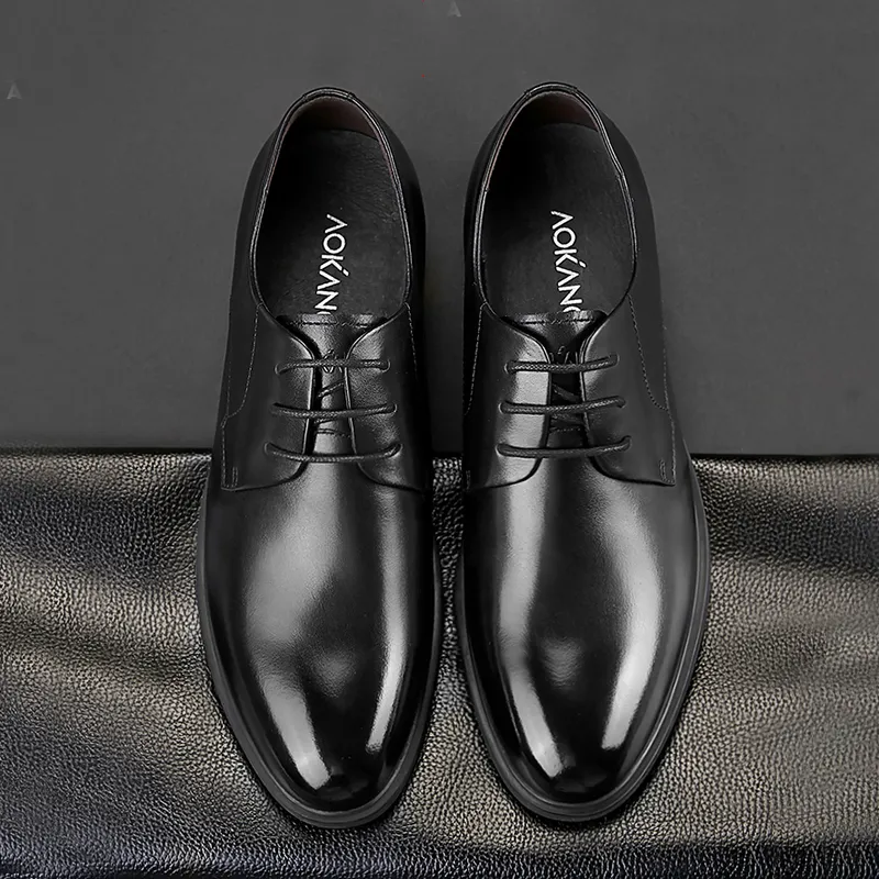 AOKANG Dress Shoes Men Low Top None-2