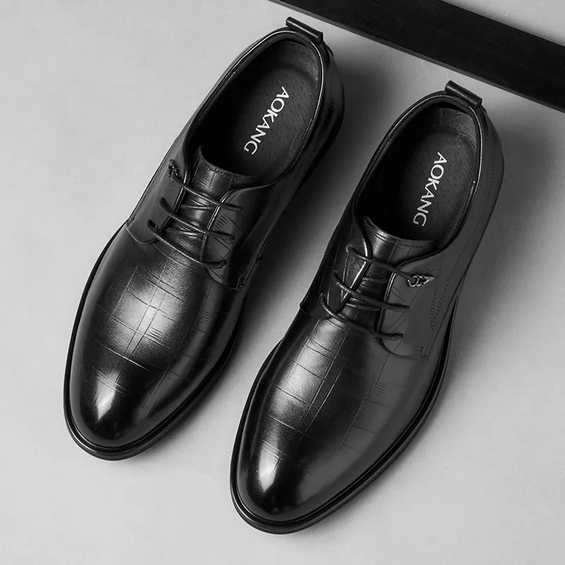 AOKANG Dress Shoes Men Low Top None-2