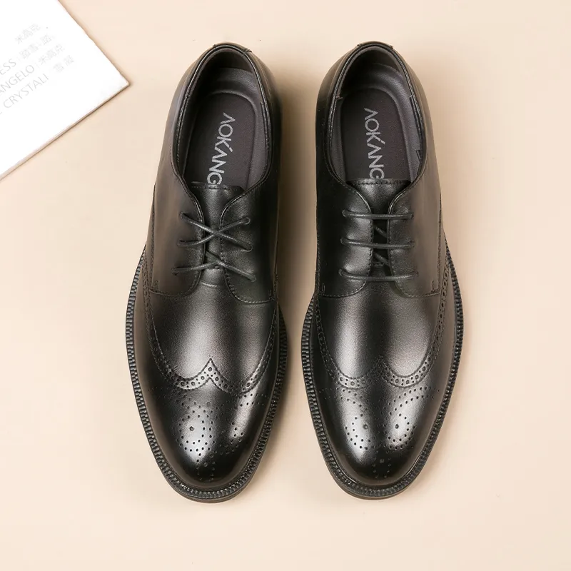 AOKANG Dress Shoes Men Low Top None-4