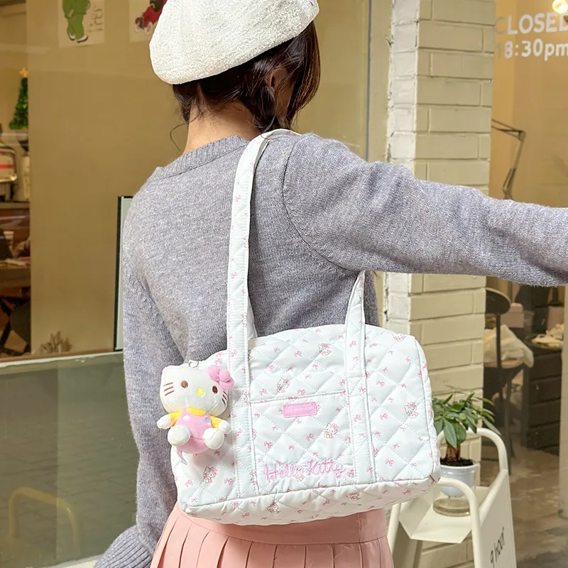 Hello Kitty Sanrio Series Polyester Shoulder Bag Tubas Women's Ecru-4