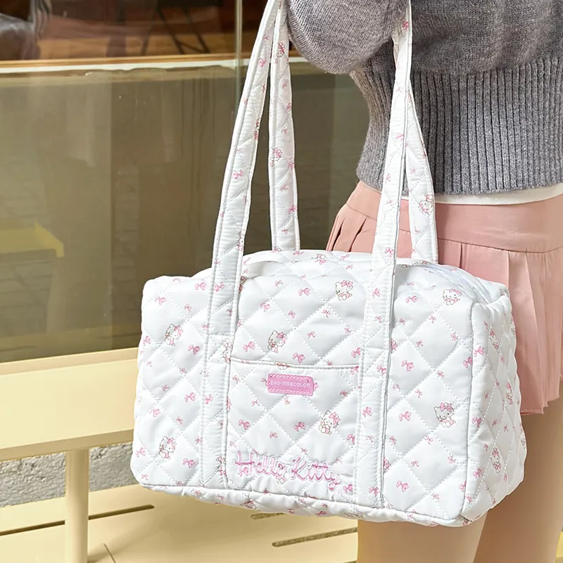 Hello Kitty Sanrio Series Polyester Shoulder Bag Tubas Women's Ecru-3