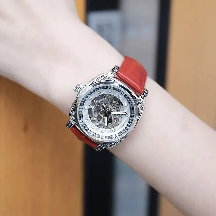 ORCO Automatic Mechanical Movement Watch Unisex White Dial-9