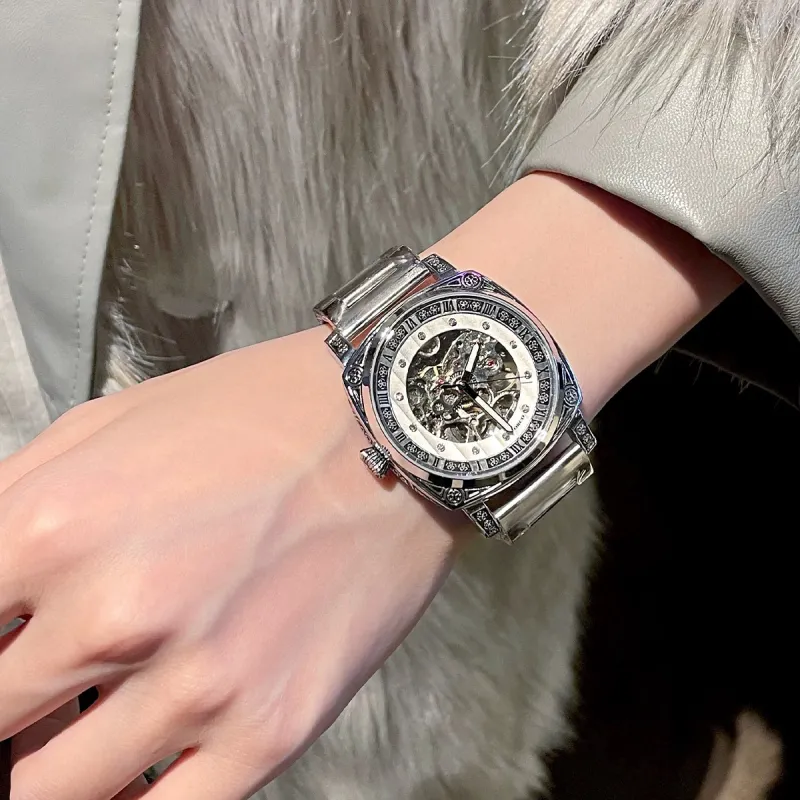 ORCO Automatic Mechanical Movement Watch Unisex White Dial-15